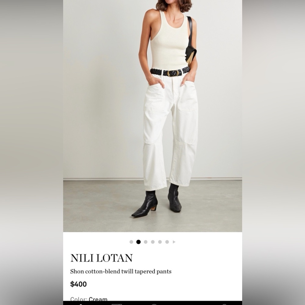 Nili Lotan cream shon jeans sz 28 pristine worn 1x $400